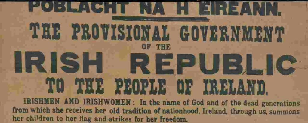 Close up of irish proclamation of indepndence