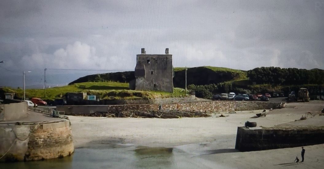 O'Malley Castle on Clare Island, view from the sea