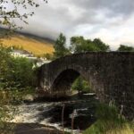 Bridge of Orchy on the West Highland Way, photo of the stone bridge over a small river, pretty scenery